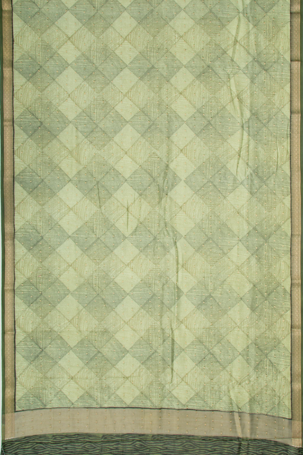 Chanderi Silk Printed Green Saree