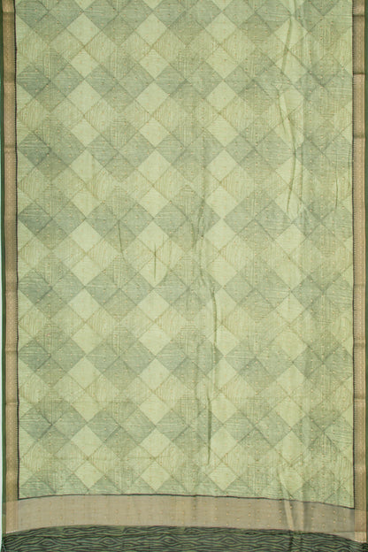 Chanderi Silk Printed Green Saree