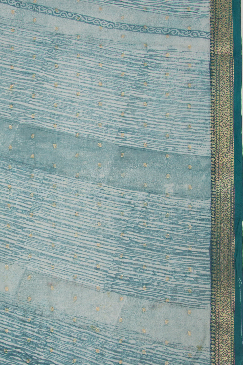 Chanderi Silk Printed And Butta Blue Saree