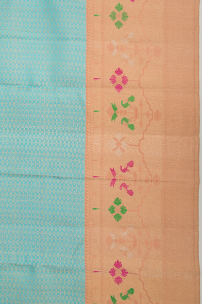 Kanchipuram Silk Brocade Sky Blue Saree