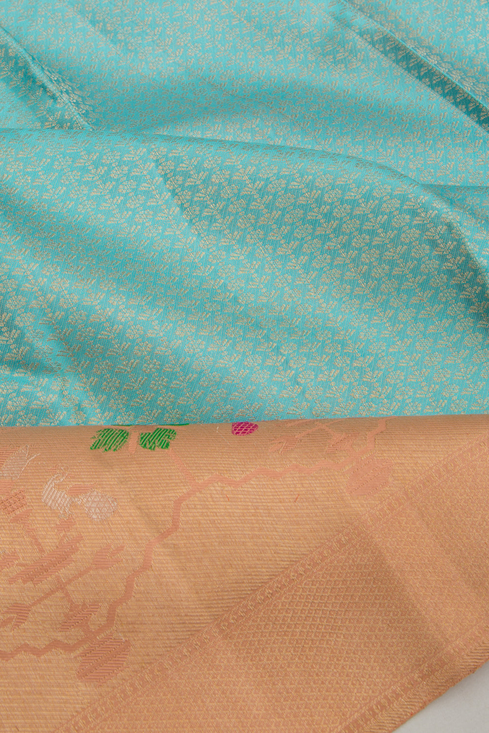 Kanchipuram Silk Brocade Sky Blue Saree