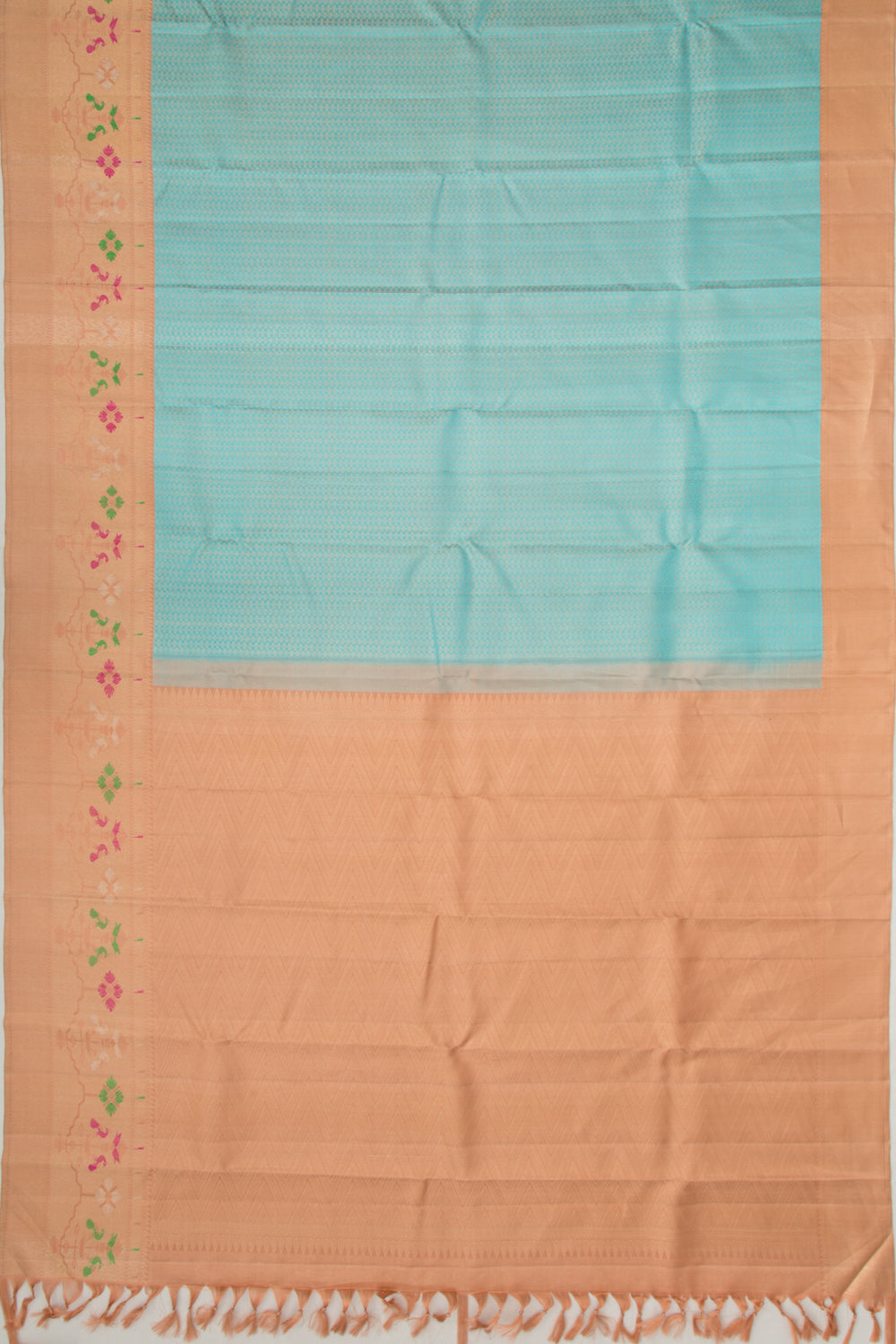 Kanchipuram Silk Brocade Sky Blue Saree