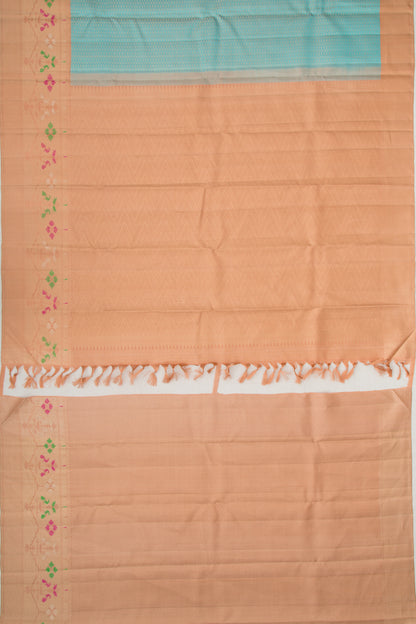 Kanchipuram Silk Brocade Sky Blue Saree