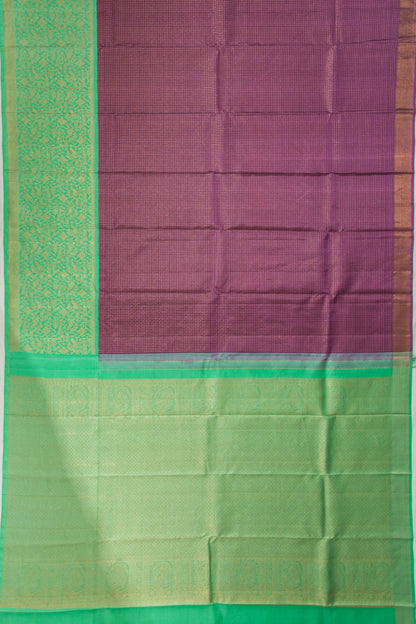 Kanchipuram Silk Checks Purple Saree