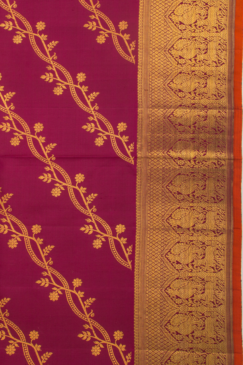 Kanchipuram Silk Jaal Purple Saree