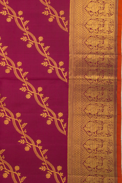 Kanchipuram Silk Jaal Purple Saree