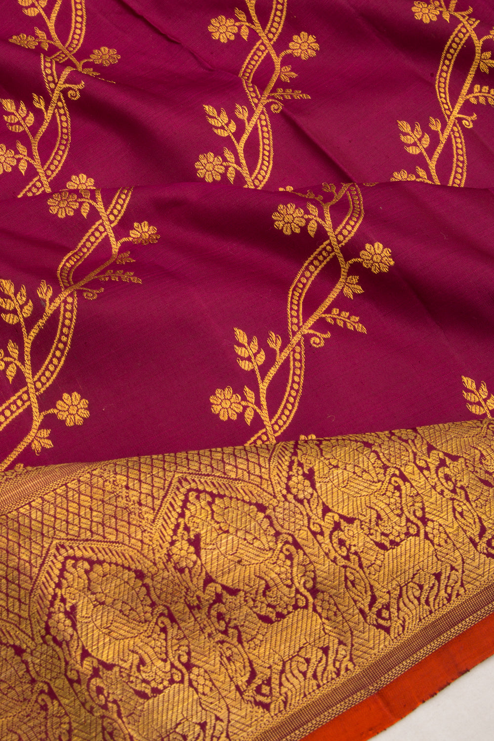 Kanchipuram Silk Jaal Purple Saree