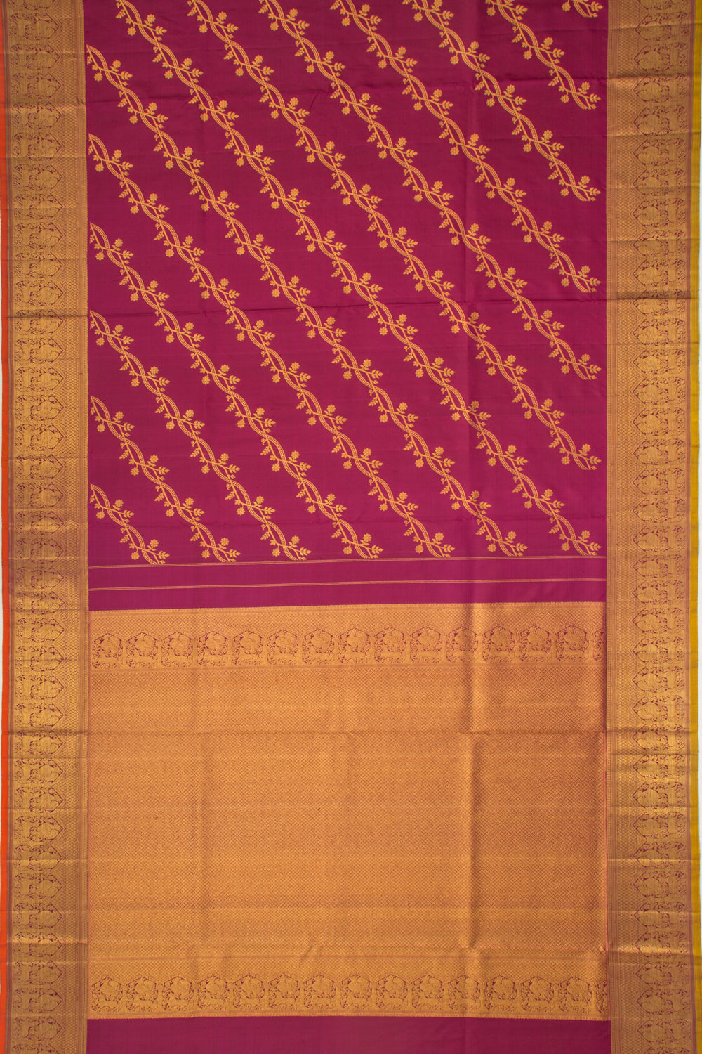 Kanchipuram Silk Jaal Purple Saree
