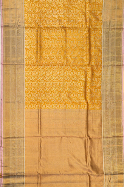 Kanchipuram Silk Tissue Brocade Gold Saree