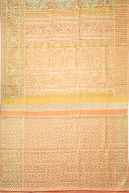 Kanchipuram Silk Tissue Brocade Blue Saree