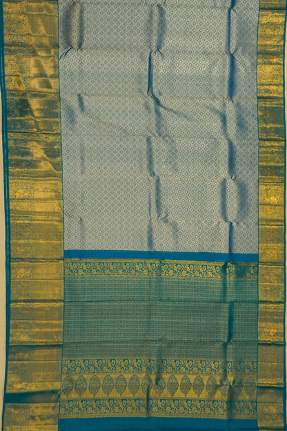 Kanchipuram Silk Brocade Blue Saree