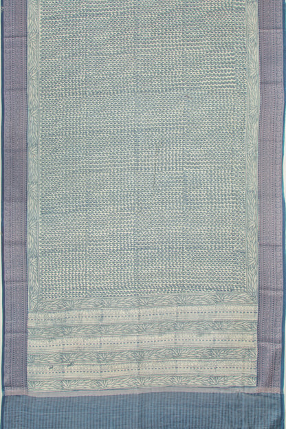 Chanderi Silk Printed Grey Saree