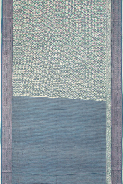 Chanderi Silk Printed Grey Saree