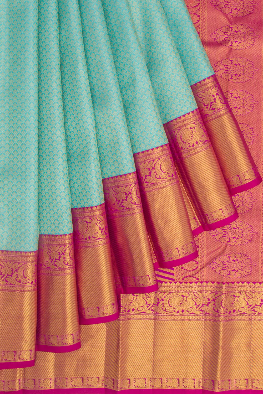 Kanchipuram Silk Brocade Sky Blue Saree