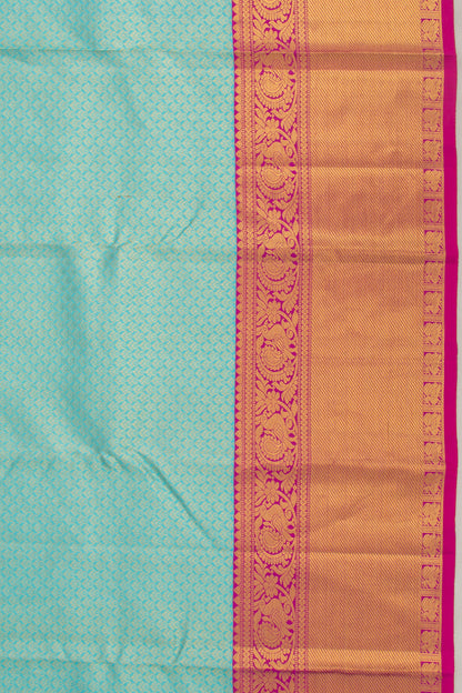 Kanchipuram Silk Brocade Sky Blue Saree