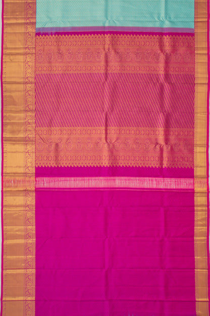 Kanchipuram Silk Brocade Sky Blue Saree