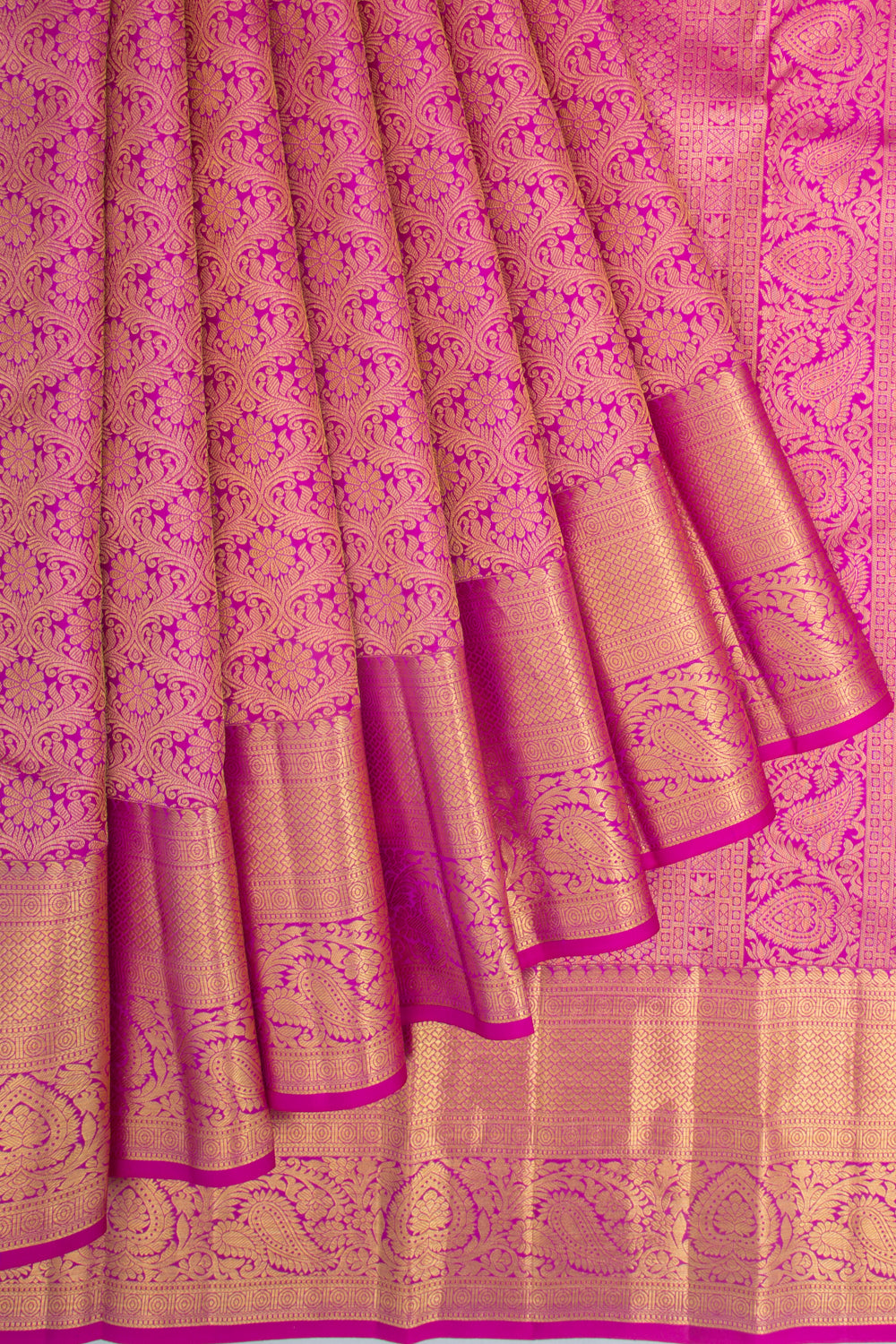 Kanchipuram Silk Brocade Pink Saree