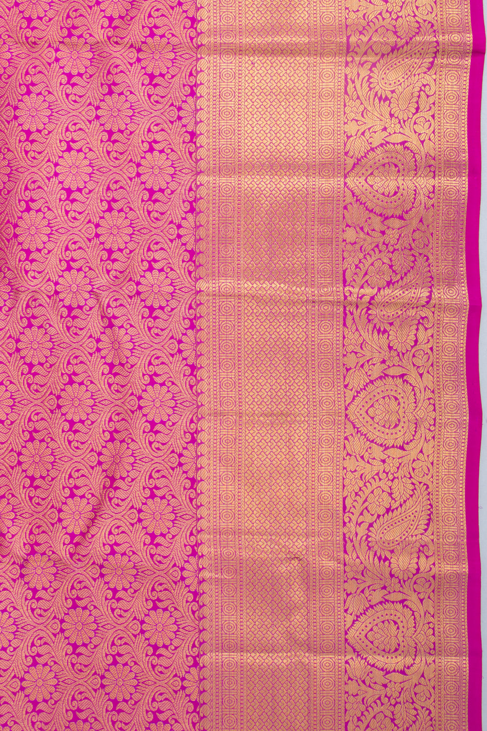 Kanchipuram Silk Brocade Pink Saree