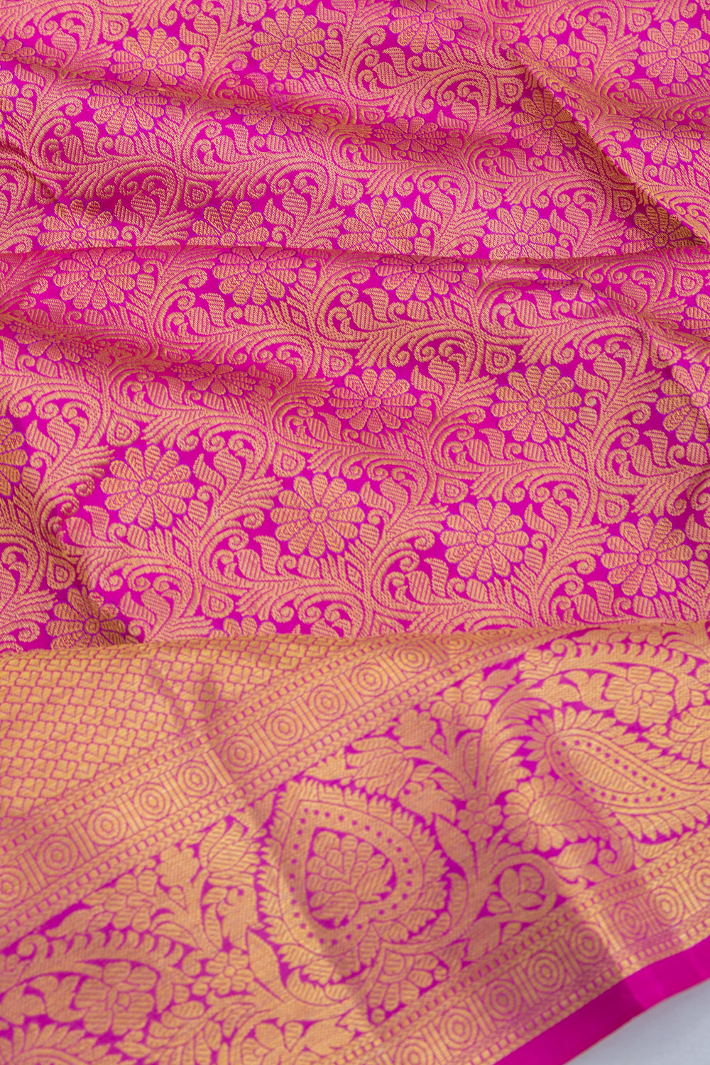 Kanchipuram Silk Brocade Pink Saree