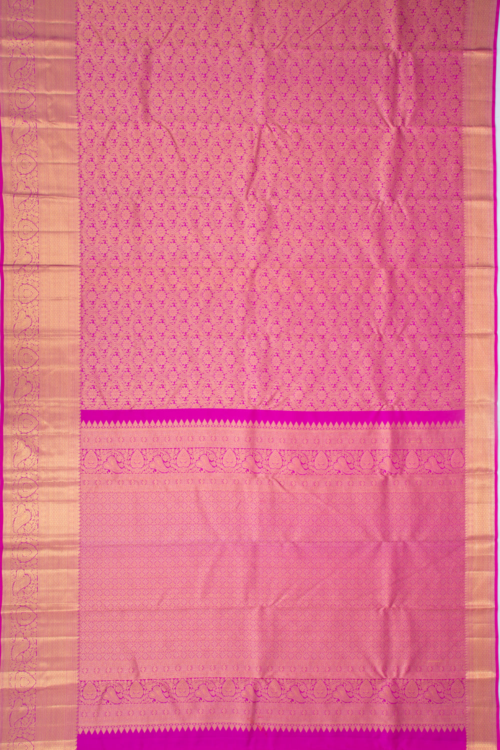 Kanchipuram Silk Brocade Pink Saree