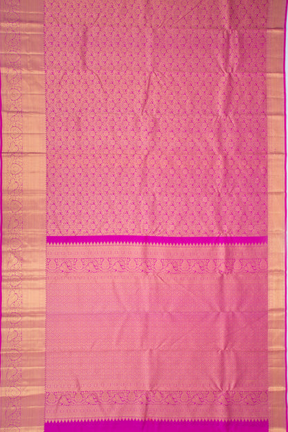 Kanchipuram Silk Brocade Pink Saree