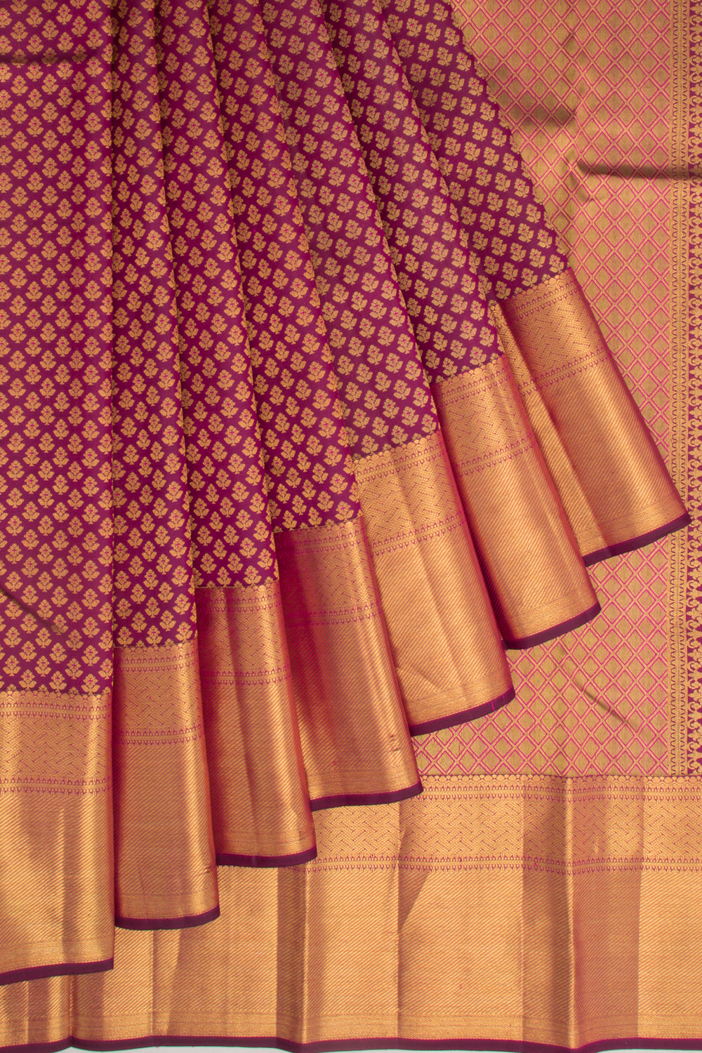 Kanchipuram Silk Brocade Purple Saree