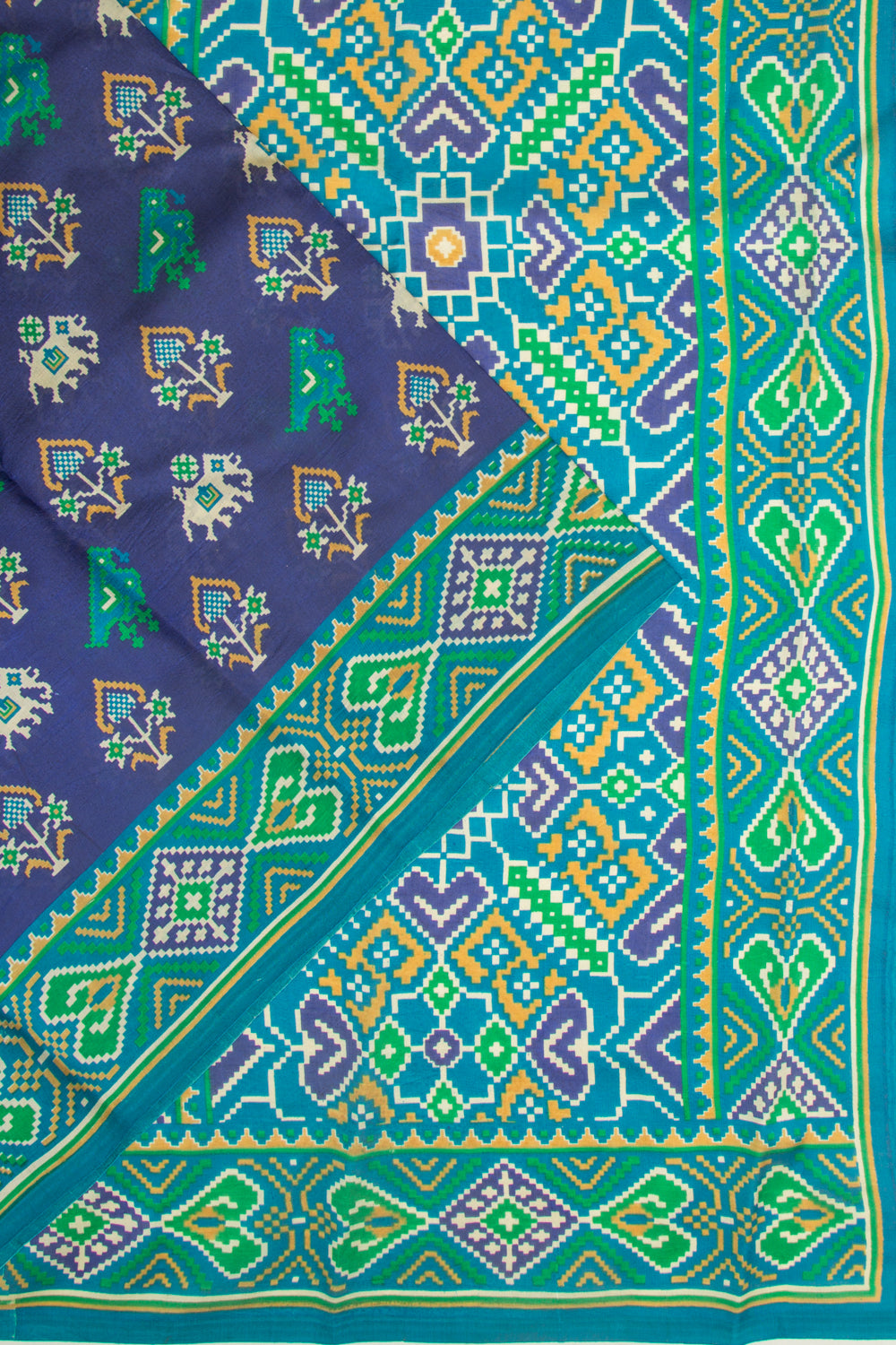 Spun Silk Printed Blue Saree