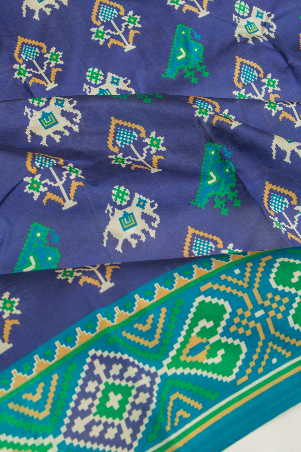 Spun Silk Printed Blue Saree