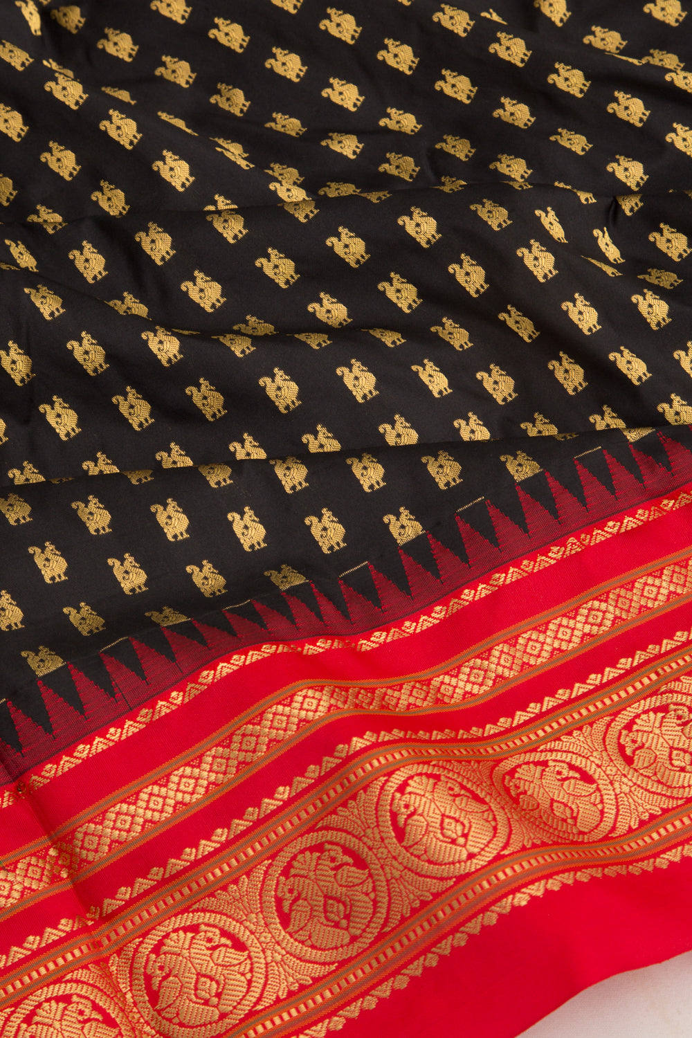 Soft Silk Brocade Black Saree