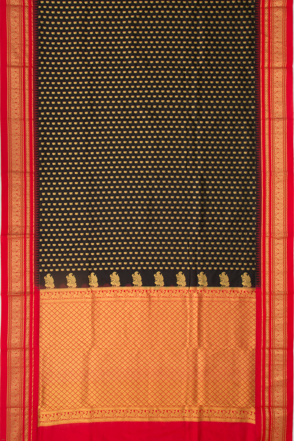 Soft Silk Brocade Black Saree