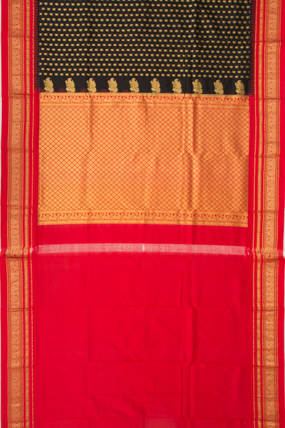 Soft Silk Brocade Black Saree