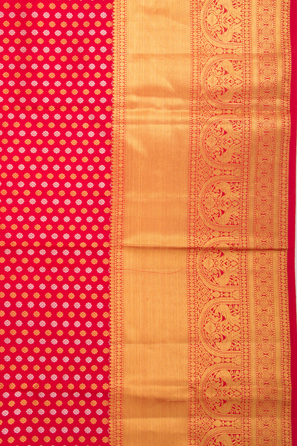 Taranga Kanchi Silk Brocade Red Saree