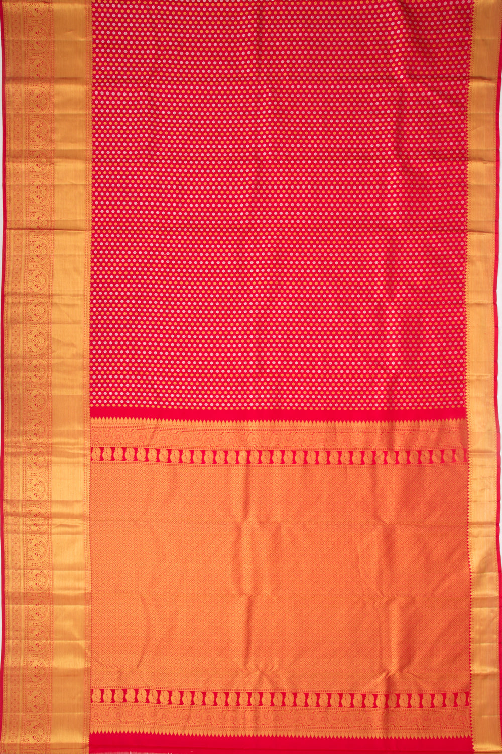 Taranga Kanchi Silk Brocade Red Saree