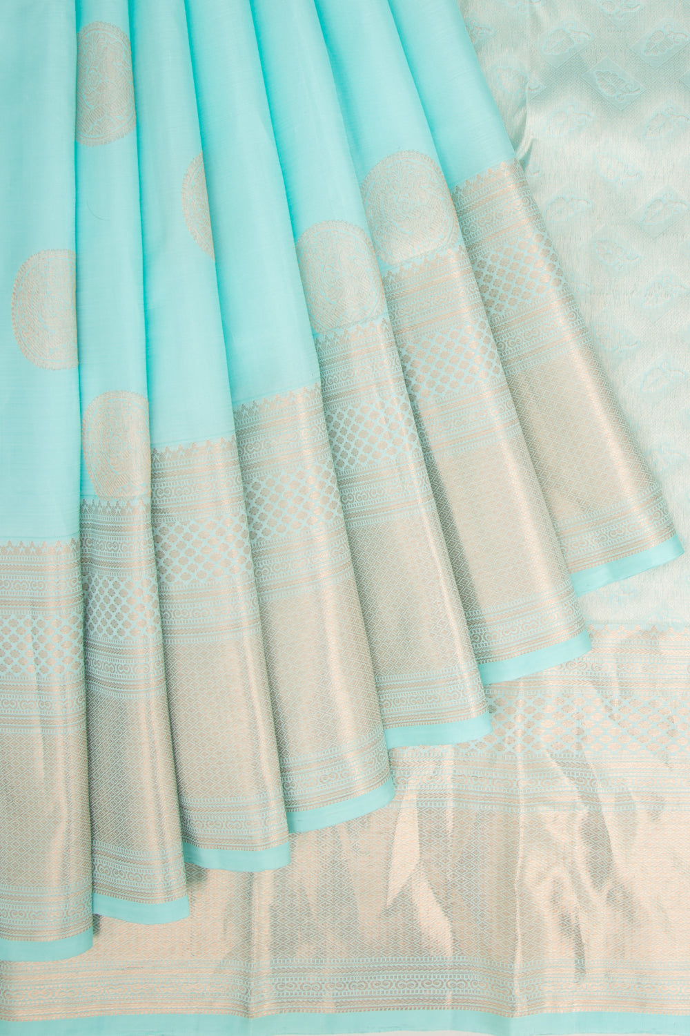 Kanchipuram Silk Butta Sky Blue Saree