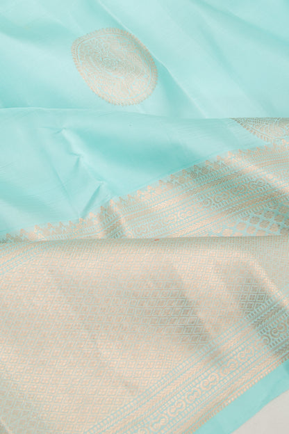 Kanchipuram Silk Butta Sky Blue Saree