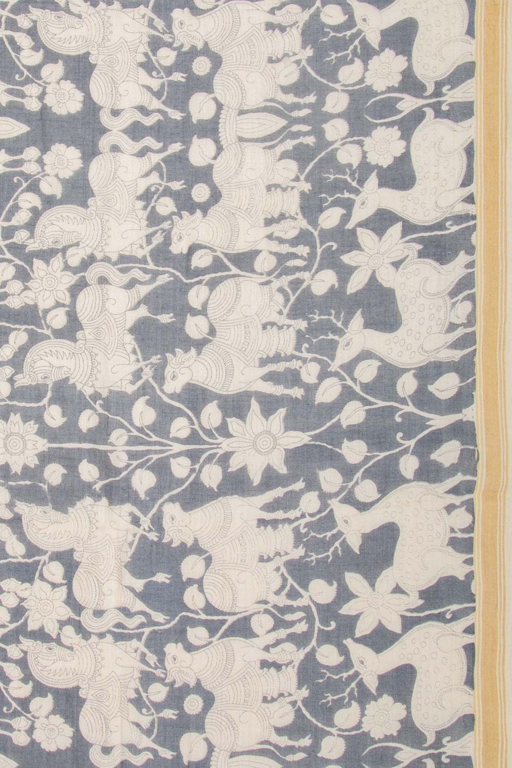 Mul Cotton Printed Grey Saree