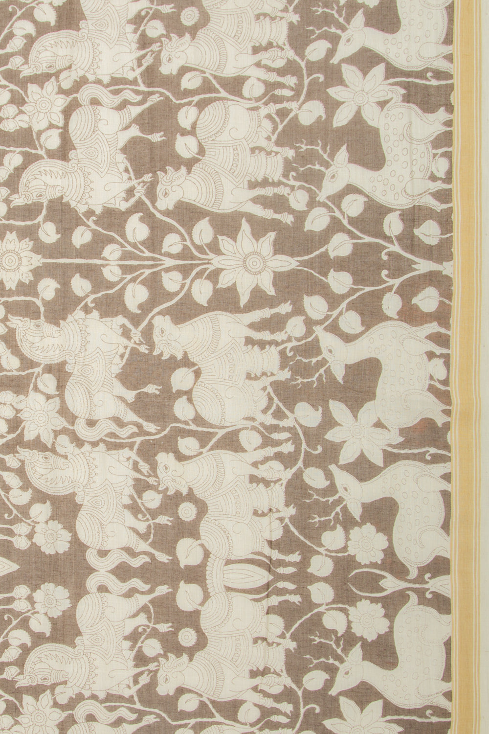 Mul Cotton Printed Brown Saree