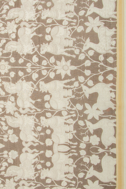 Mul Cotton Printed Brown Saree