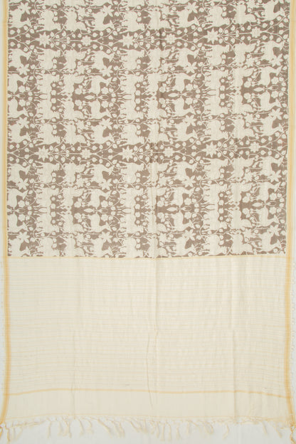 Mul Cotton Printed Brown Saree
