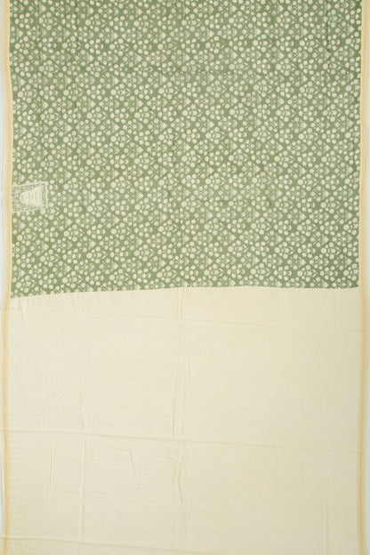 Mul Cotton Floral Printed Green Saree