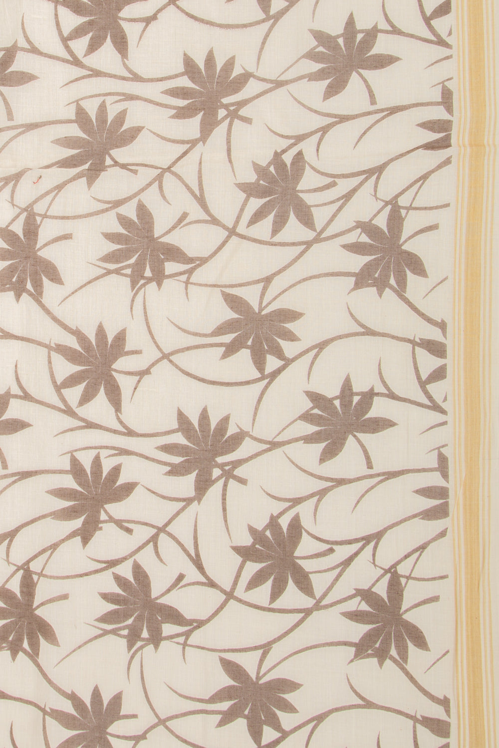 Mul Cotton Floral Printed Cream Saree