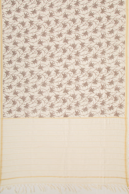 Mul Cotton Floral Printed Cream Saree