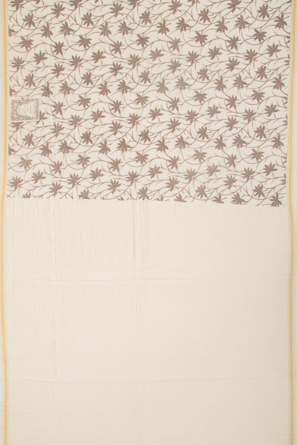 Mul Cotton Floral Printed Cream Saree