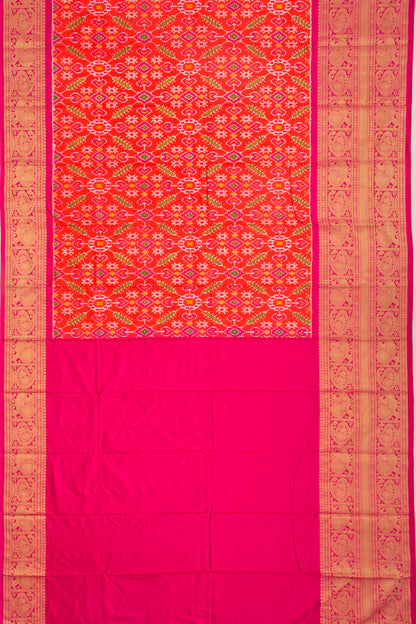 Kanchipuram Silk Ikat Orange Saree