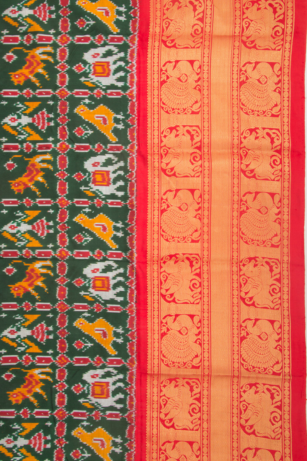 Kanchipuram Silk Ikat Green Saree