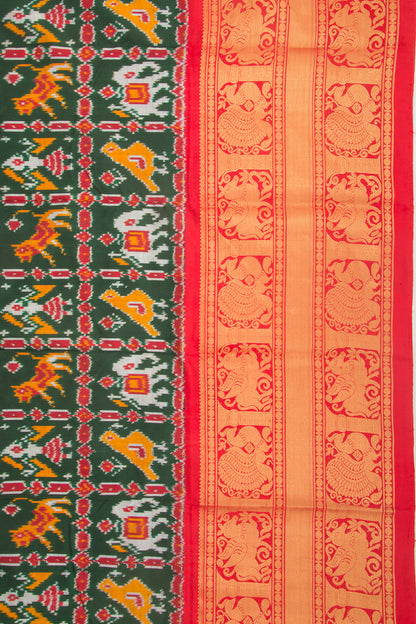 Kanchipuram Silk Ikat Green Saree