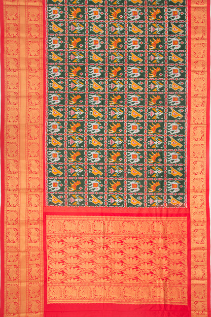Kanchipuram Silk Ikat Green Saree