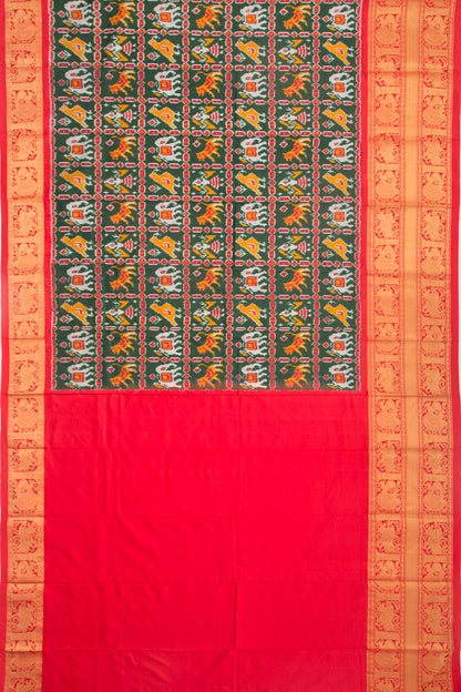 Kanchipuram Silk Ikat Green Saree