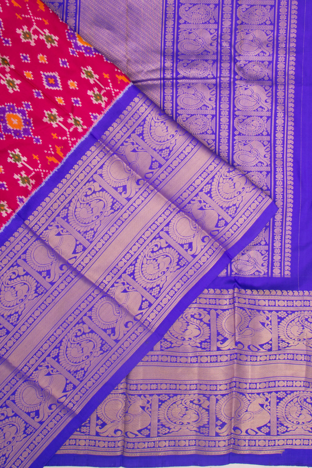 Kanchipuram Silk Ikat Pink Saree