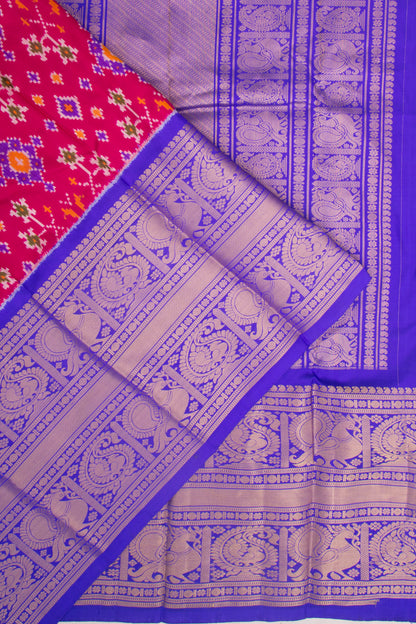Kanchipuram Silk Ikat Pink Saree